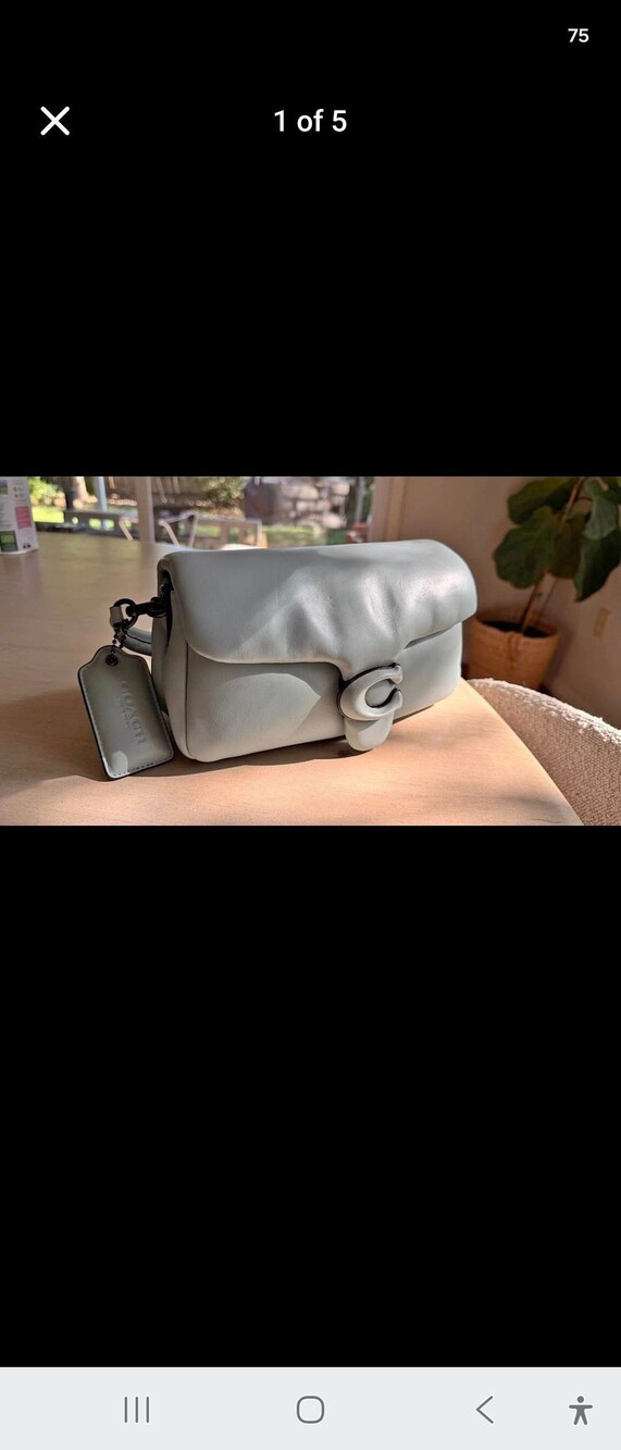 Coach Pillow Tabby 26 Pewter Aqua Leather Shoulder Bag